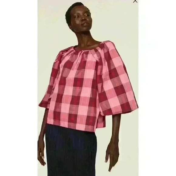Kate Spade greenhouse plaid top - Picture 2 of 5